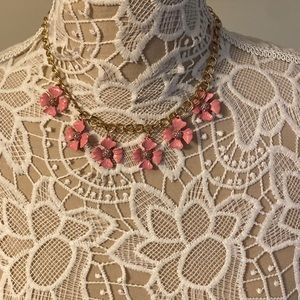 Pink flowered necklace